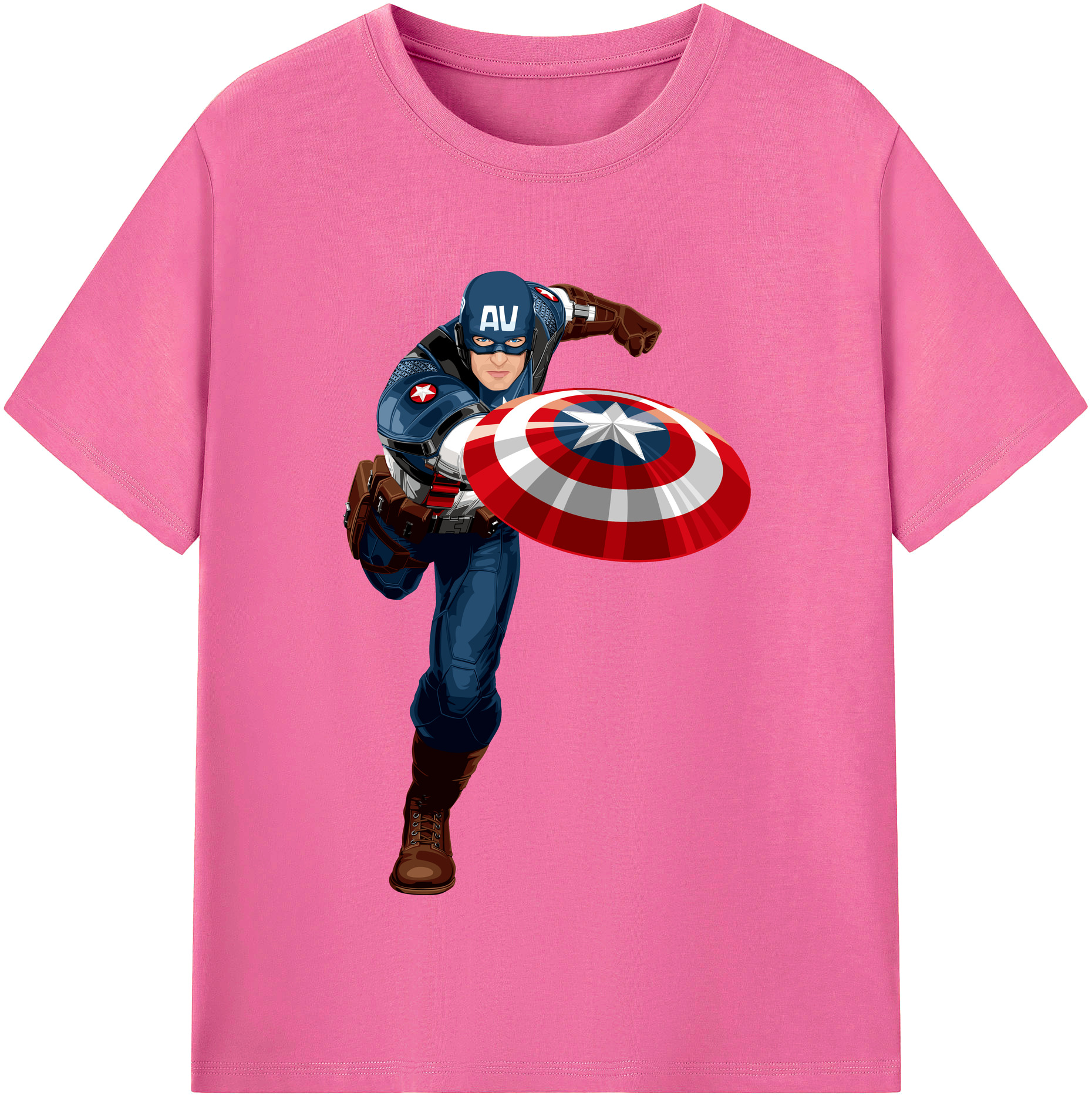 （画像用） アベンジャーズ The Avengers レディースカジュアルプリントTシャツ（綿100％）